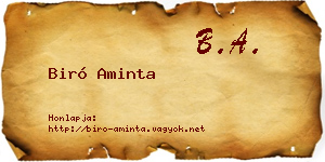 Biró Aminta névjegykártya